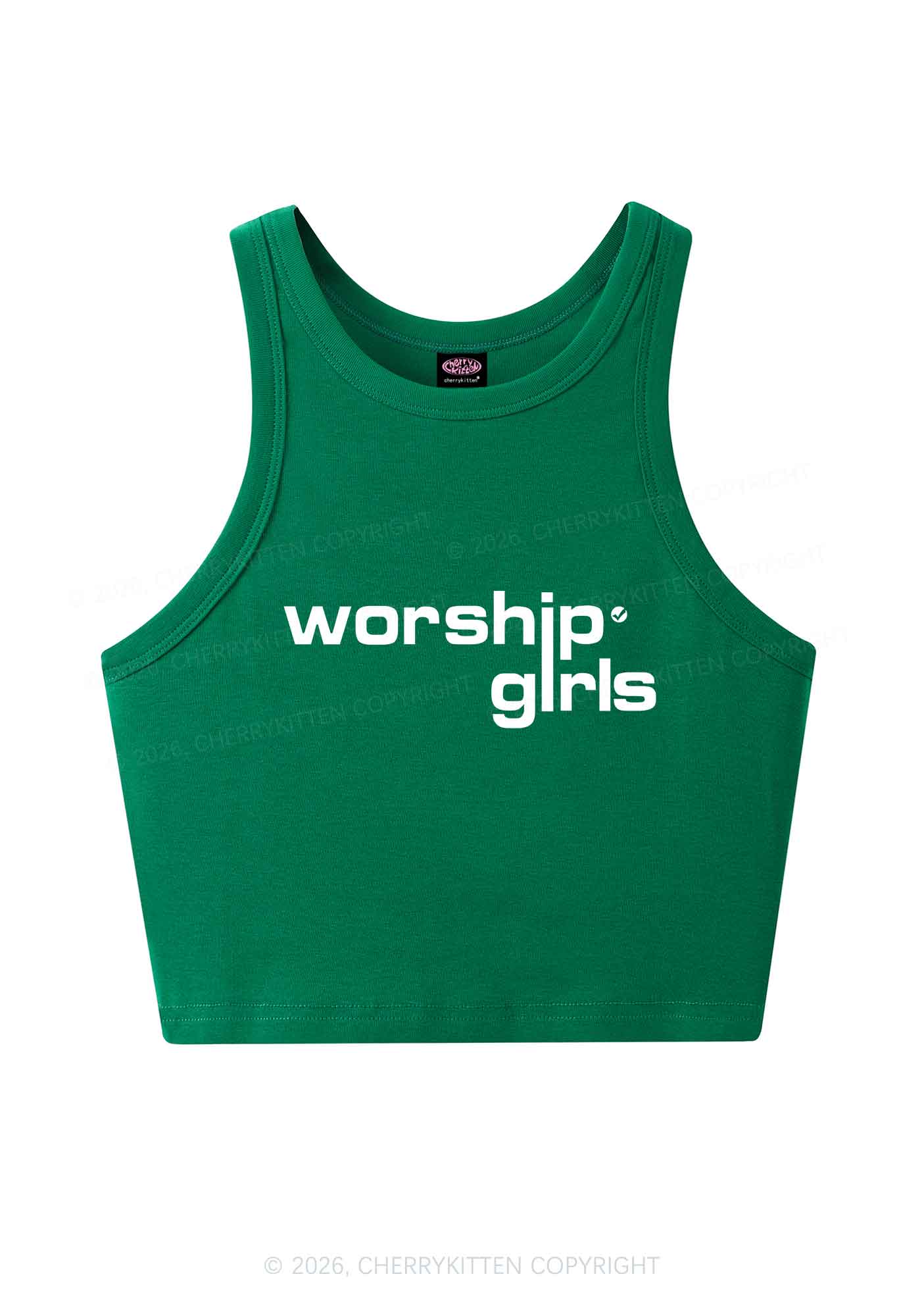 Worship Girls Pride Y2K Crop Tank Top Cherrykitten
