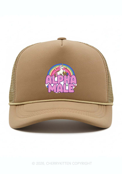 Rainbow Unicorn Alpha Male Pride Y2K Trucker Hat Cherrykitten