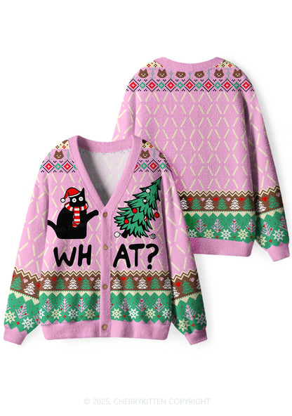 What Tree Y2K Christmas Cardigan Knit Sweatshirt Cherrykitten