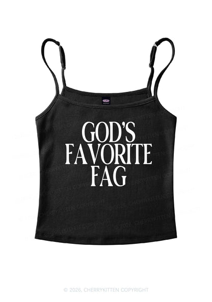 Gods Favorite Fag Pride Y2K Spaghetti Strap Cami Cherrykitten