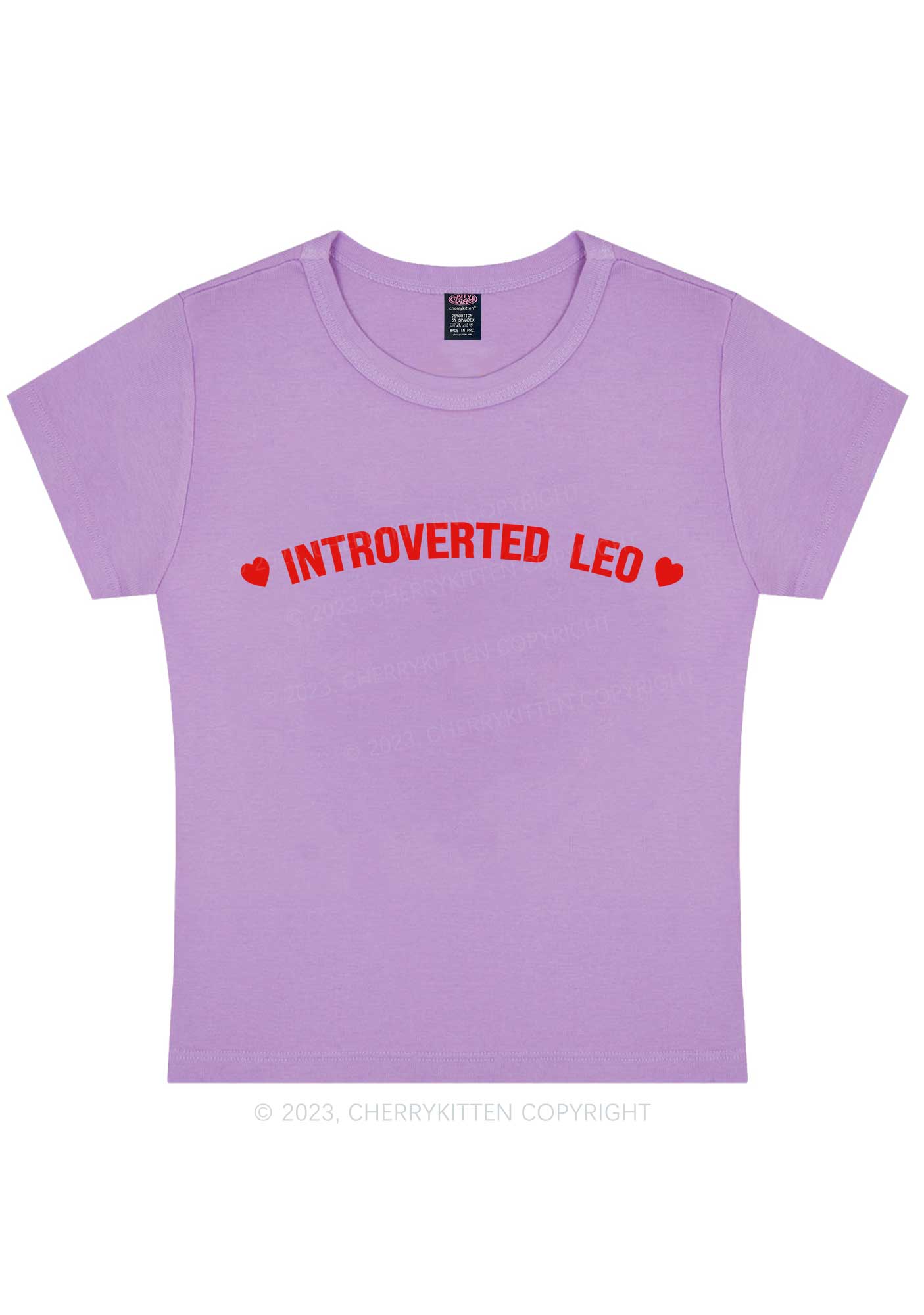 Curvy Introverted Leo Y2K Baby Tee Cherrykitten