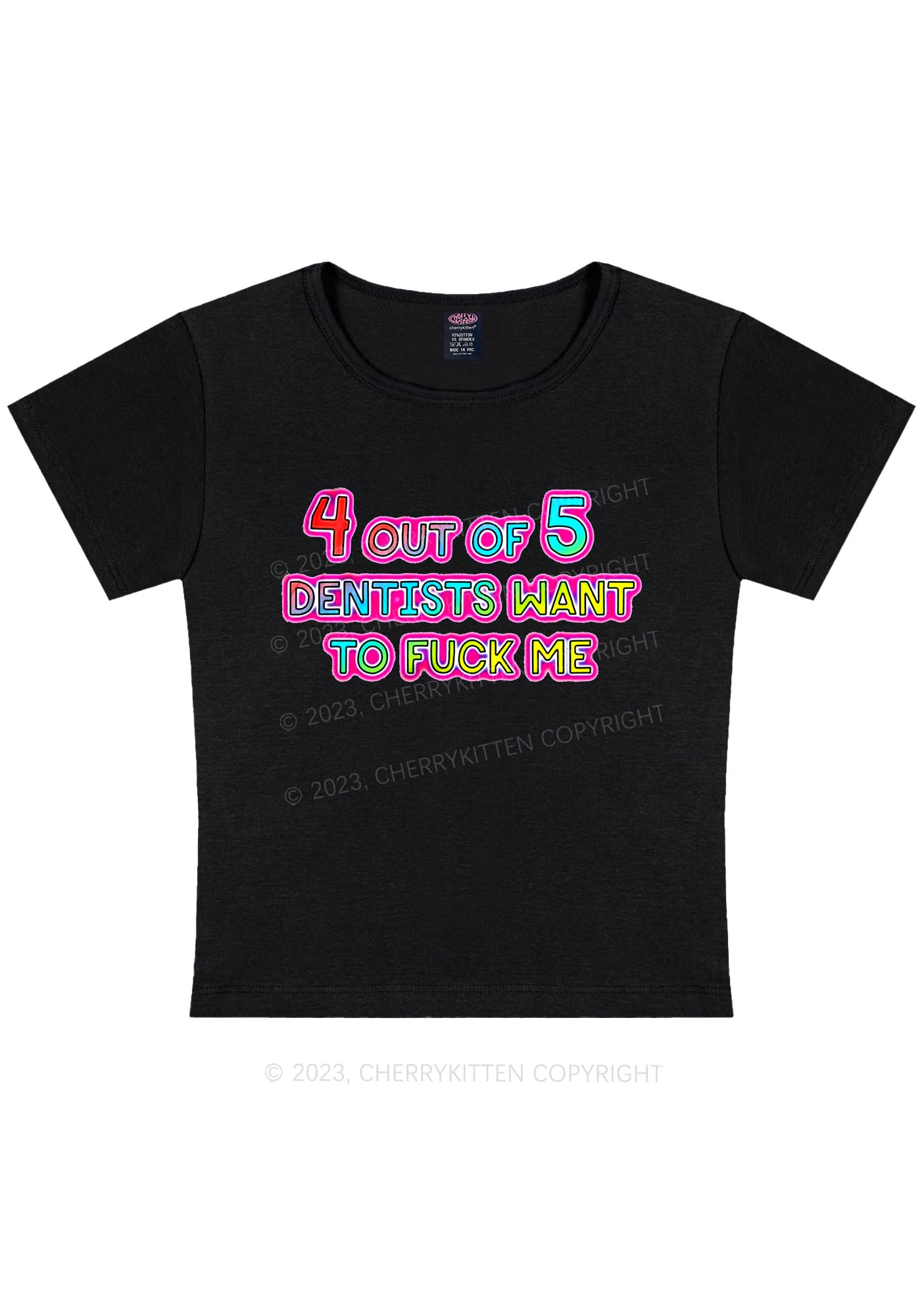 Curvy Dentists Want To Fxxk Me Y2K Baby Tee Cherrykitten