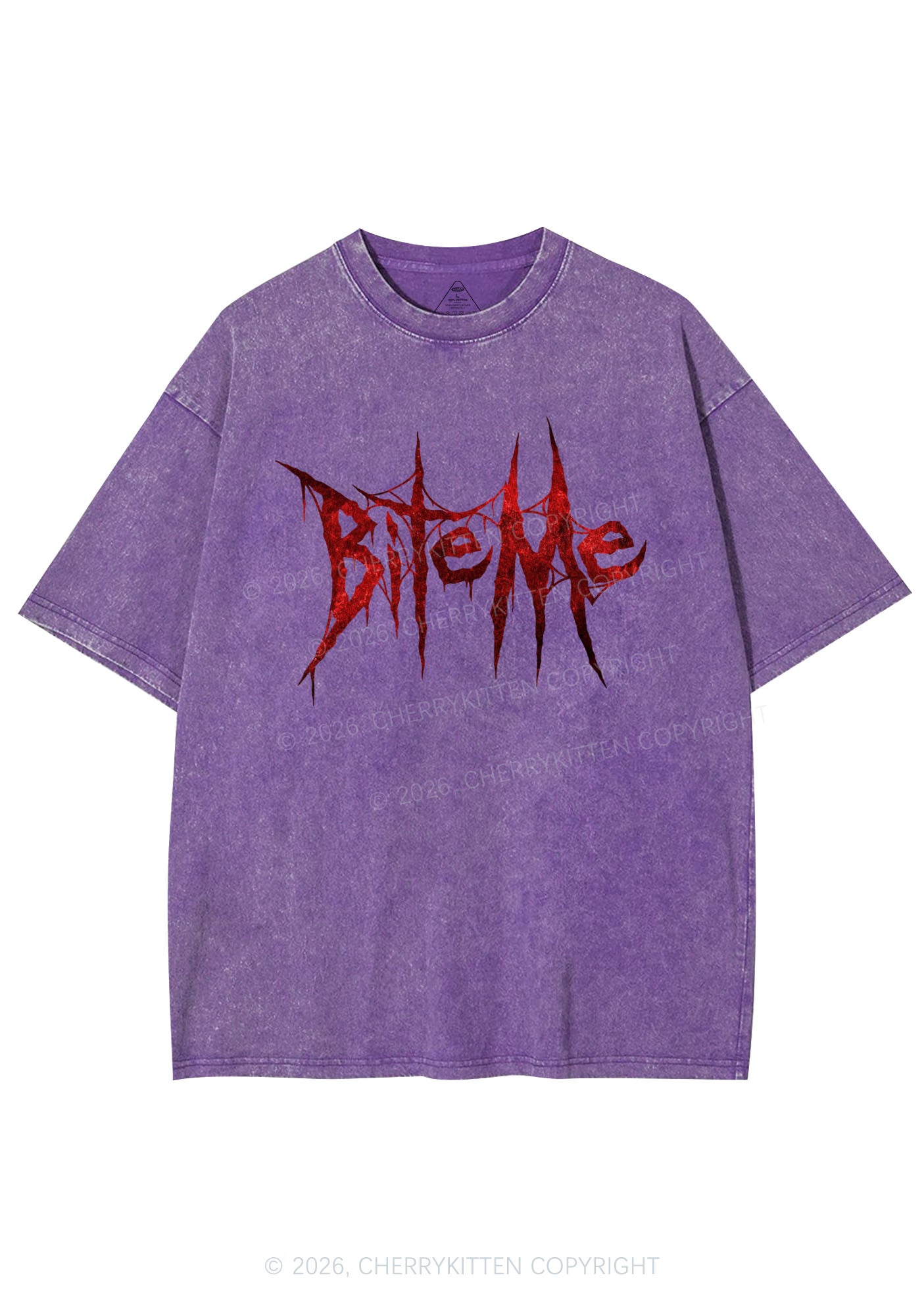 Halloween Bite Me Y2K Shirts Washed Tee Cherrykitten
