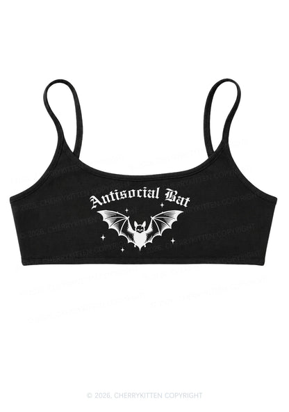 Halloween Antisocial Bat Y2K Super Crop Cami Cherrykitten