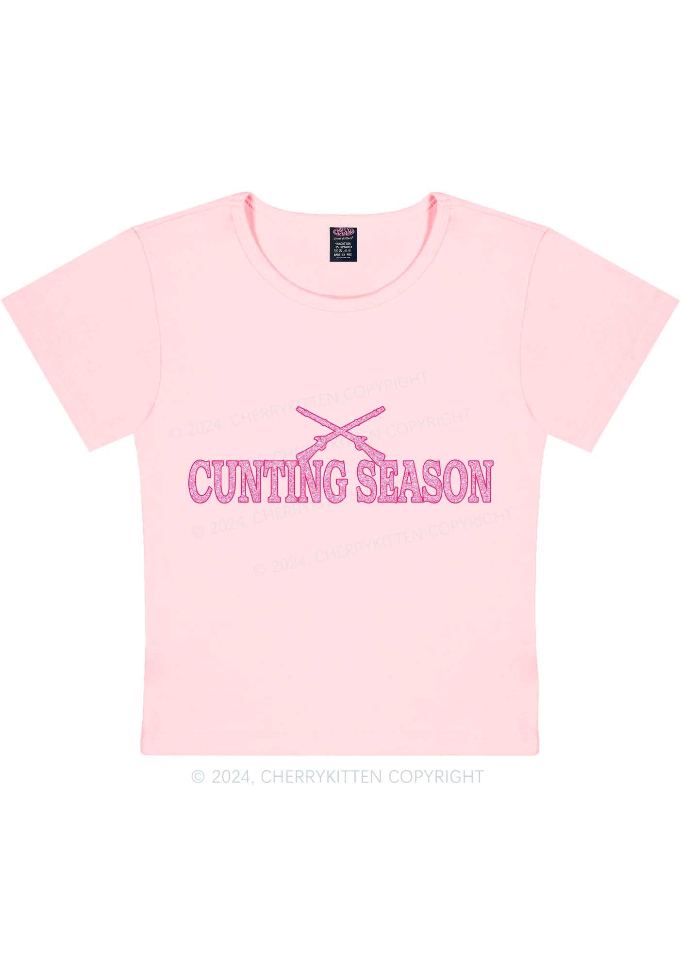 Pink Cxxting Season Y2K Baby Tee Cherrykitten