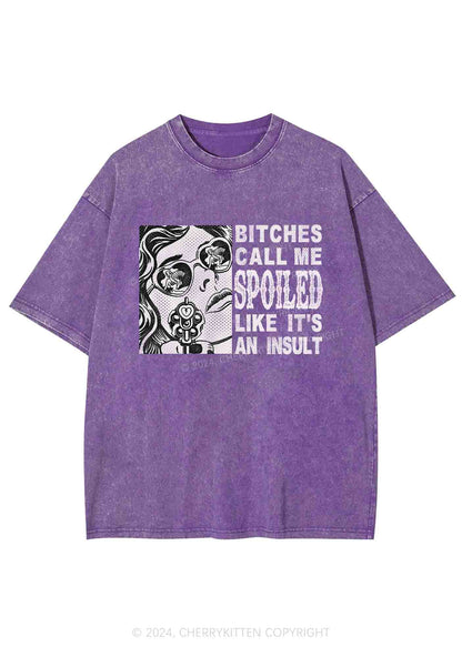 Bxxches Call Me Spoiled Y2K Washed Tee Cherrykitten