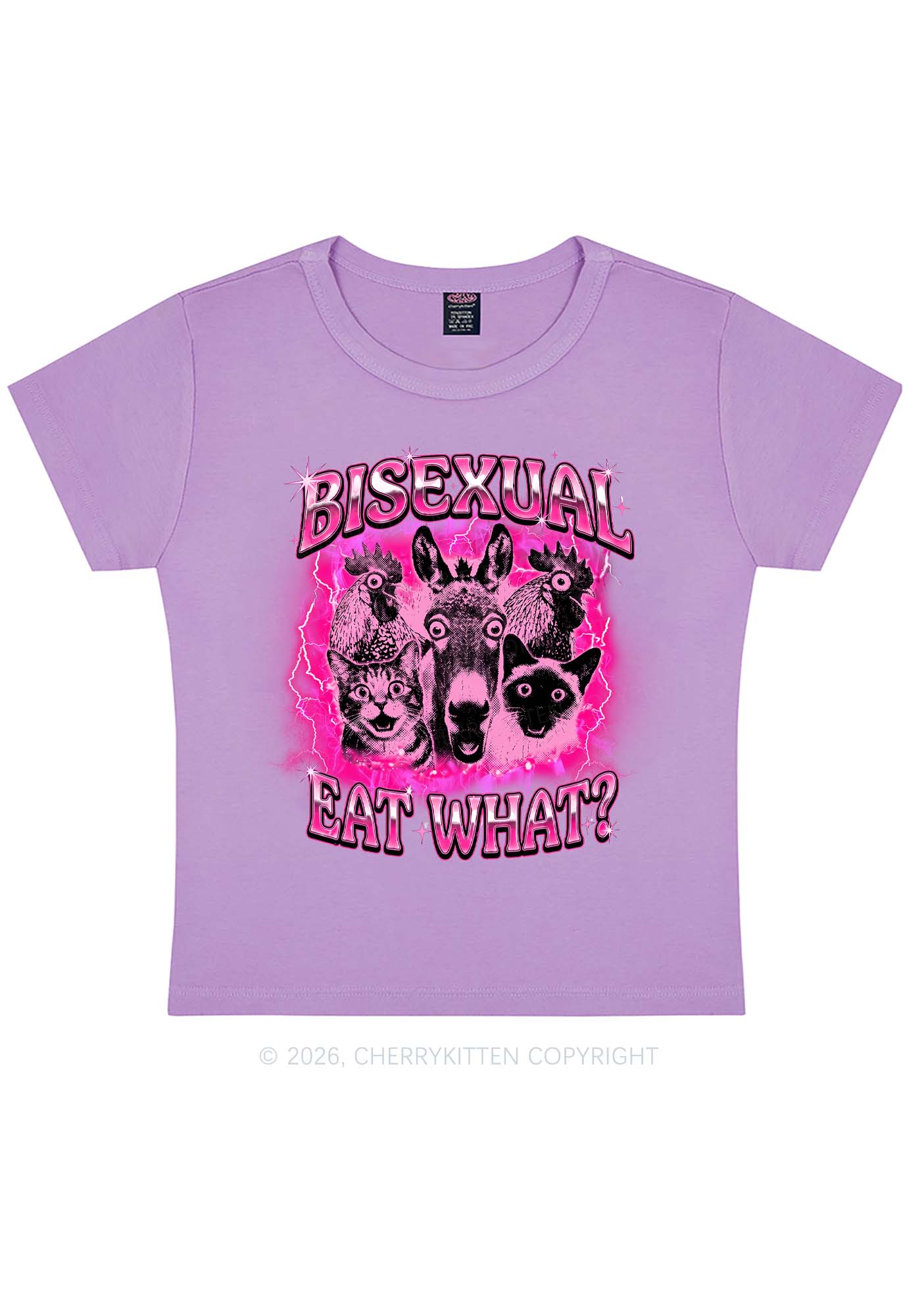 Bisexual Eat What Pride Y2K Baby Tee Cherrykitten