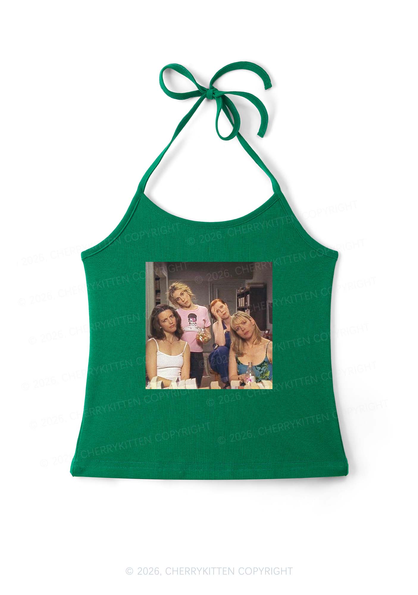 Girl Puzzled Y2K Halter Neck Cami Cherrykitten
