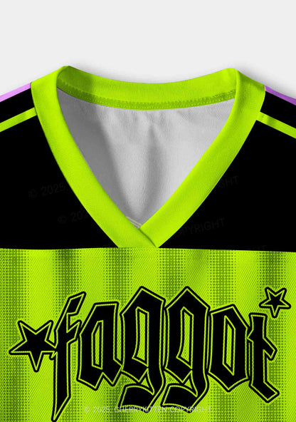 Custom Faggot Stars Pride Y2K Crop Sport Jersey Shirts Cherrykitten