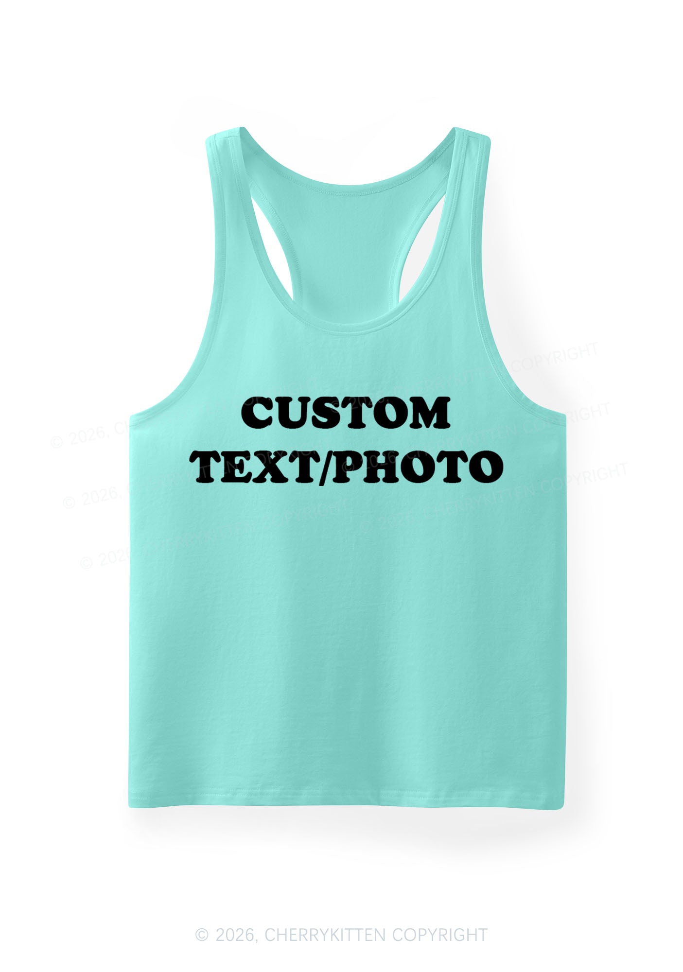 Custom Personalized Text Y2K Men Racerback Tank Top Cherrykitten