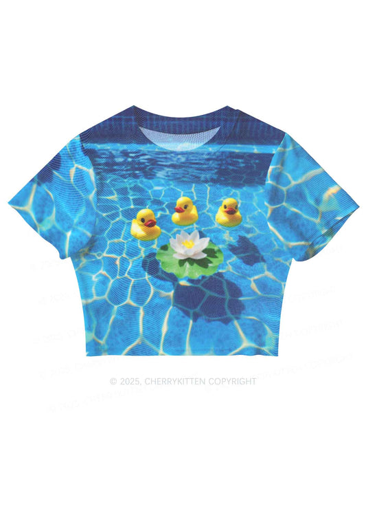 Three Ducks And Lily Y2K Mesh Crop Top Cherrykitten