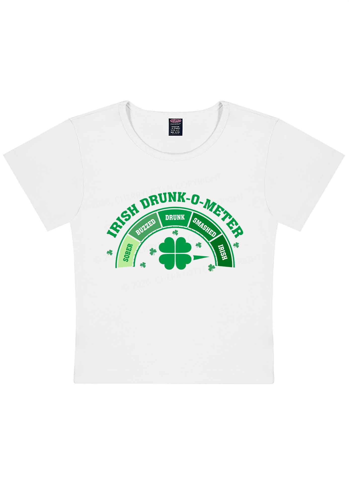 Irish Drunk O Meter St Patricks Y2K Baby Tee Cherrykitten