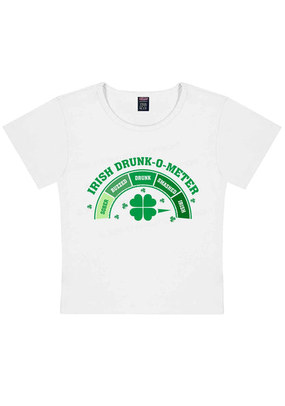 Irish Drunk O Meter St Patricks Y2K Baby Tee Cherrykitten