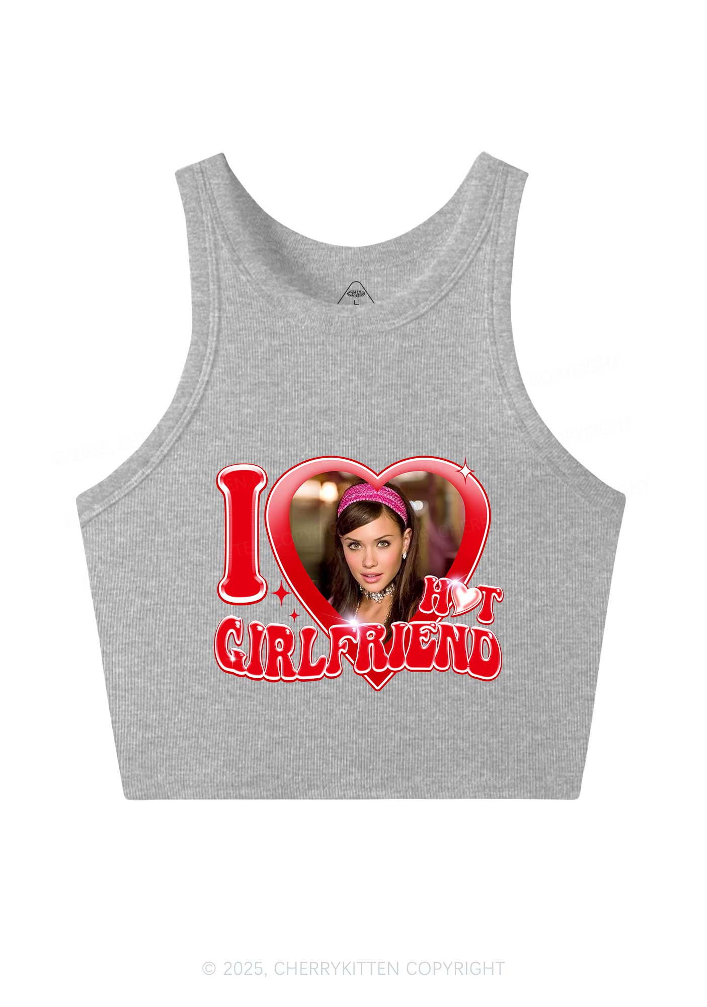 Custom I Love My Hot Girlfriend Y2K Crop Tank Top Cherrykitten
