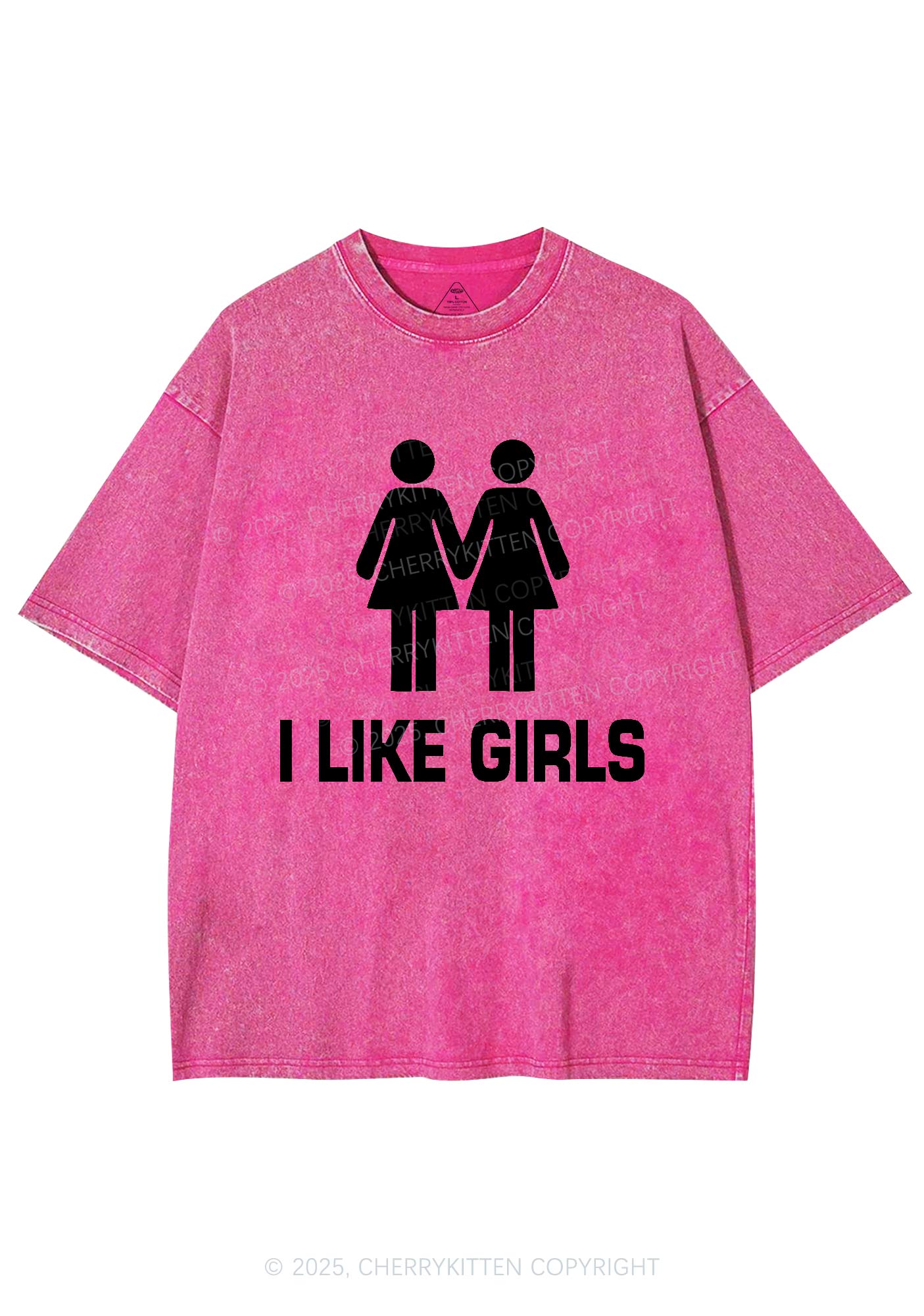 I Like Girls Pride Y2K Shirts Washed Tee Cherrykitten