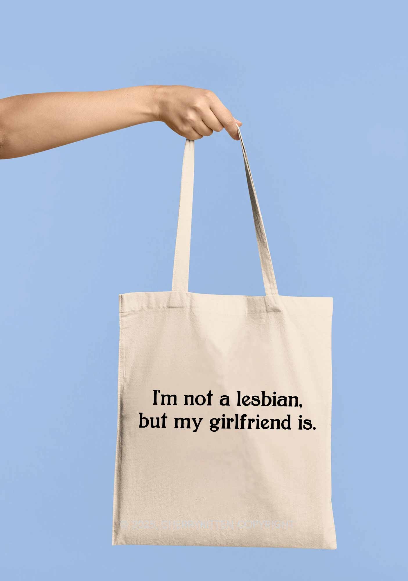 My Girlfriend Is Lesbian Pride Y2K Canvas Tote Bag Cherrykitten