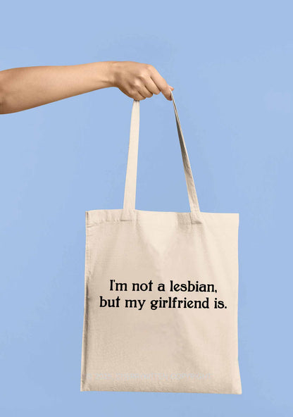 My Girlfriend Is Lesbian Pride Y2K Canvas Tote Bag Cherrykitten