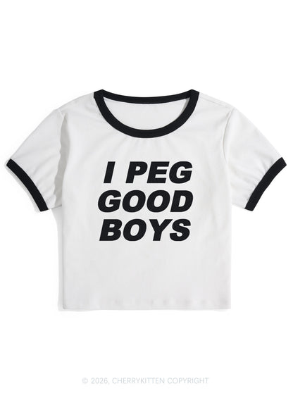 I Peg Good Boys Y2K Ringer Tee Cherrykitten