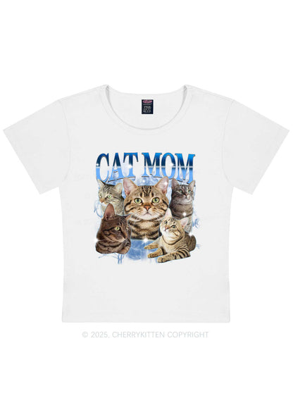 Custom Photo Cat Mom Y2K Baby Tee Cherrykitten