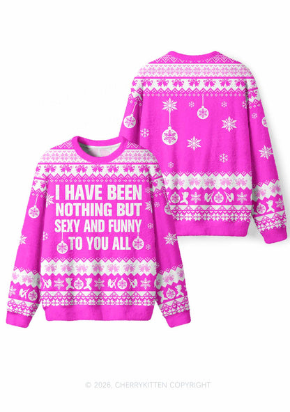 I Have Been Funny Y2K Knit Sweatshirt Cherrykitten