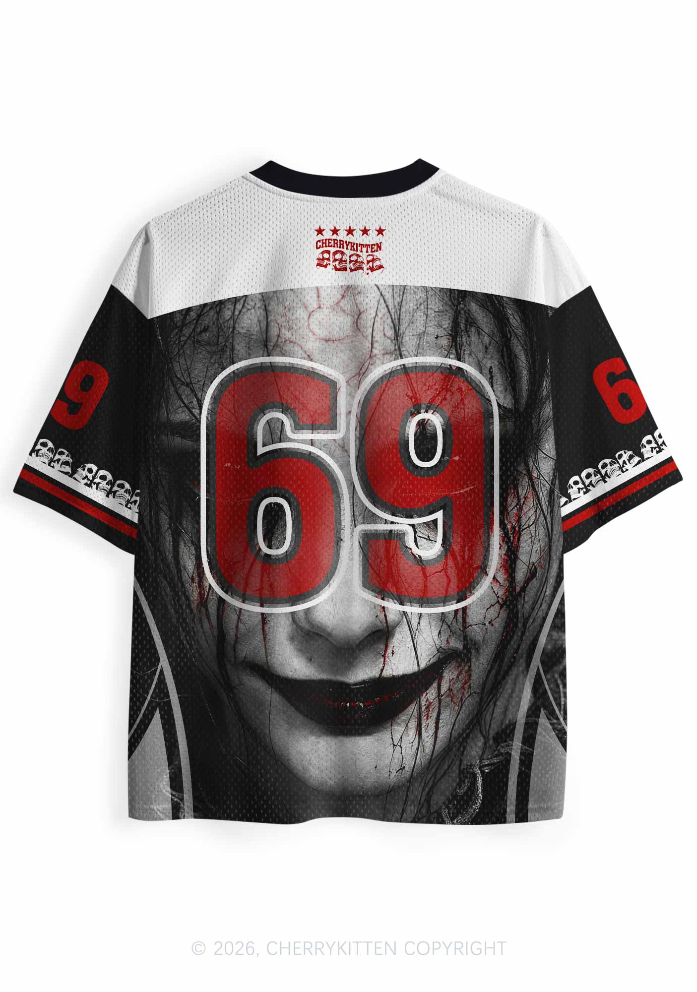 Halloween Black Tears Woman Y2K Sport Jersey Shirts Cherrykitten