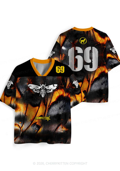 Halloween Orange Moths Y2K Sport Jersey Shirts Cherrykitten