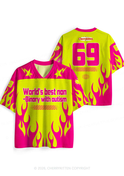 Worlds Best Nonbinary With Autism Y2K Sport Jersey Shirts Cherrykitten