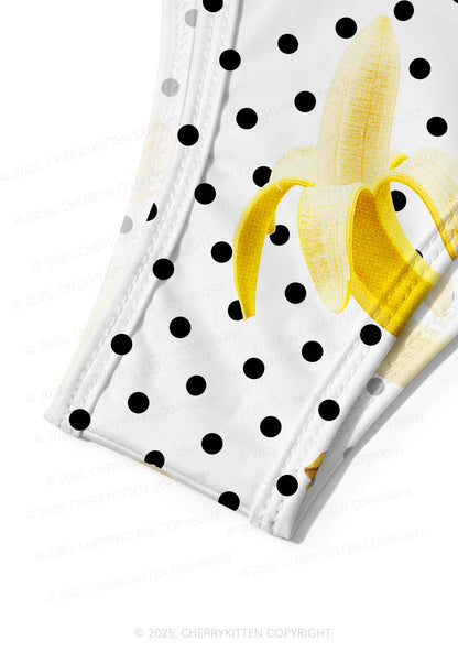 Banana Dots Y2K Print Bikini Set Cherrykitten
