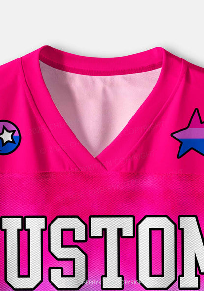 Custom Bisexual Flag Colors Pride Y2K Crop Sport Jersey Shirts Cherrykitten
