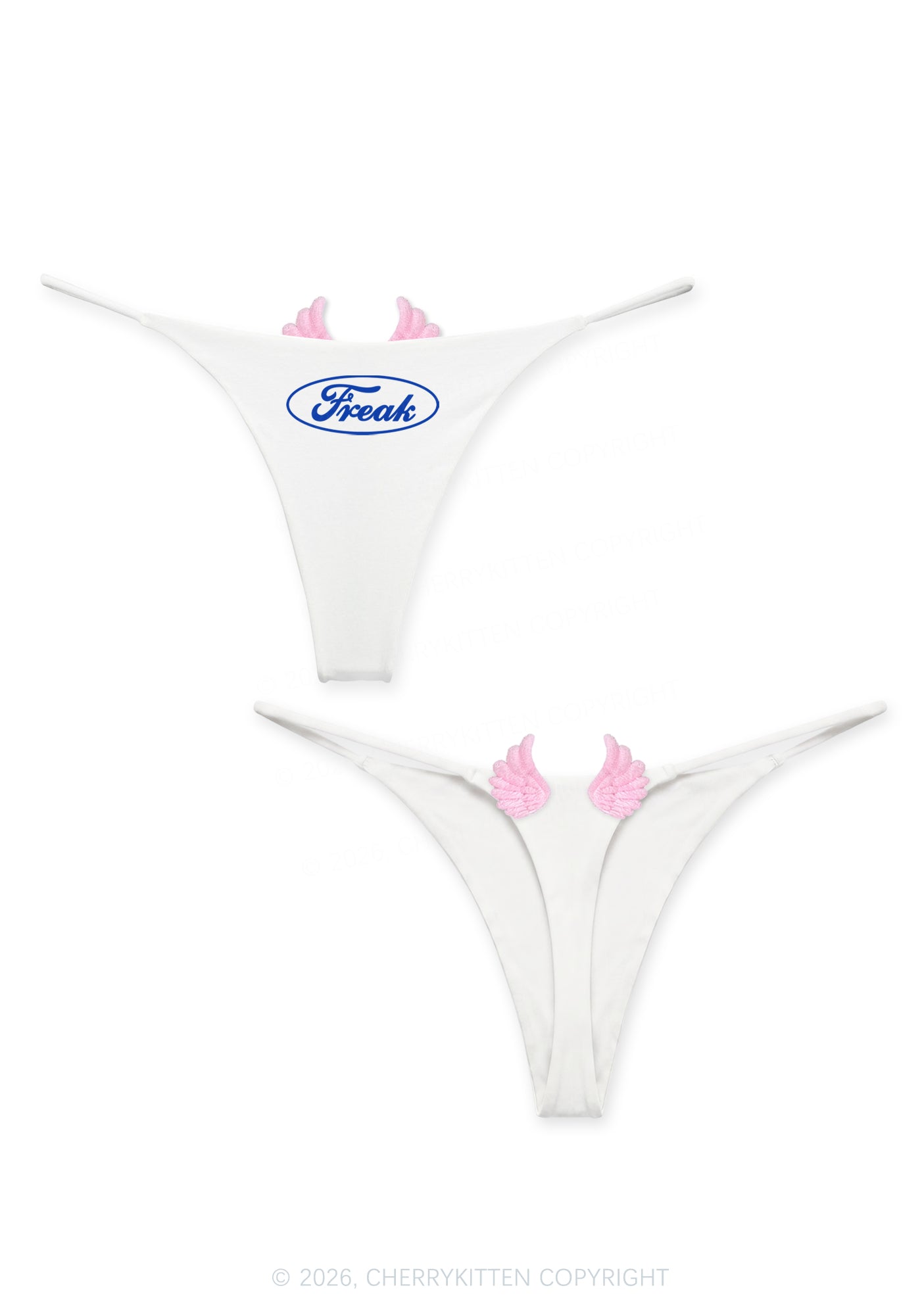 Oval Freak Y2K Goth Angel Wings Bikini String Thong Cherrykitten