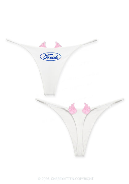 Oval Freak Y2K Goth Angel Wings Bikini String Thong Cherrykitten