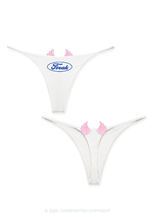 Oval Freak Y2K Goth Angel Wings Bikini String Thong Cherrykitten
