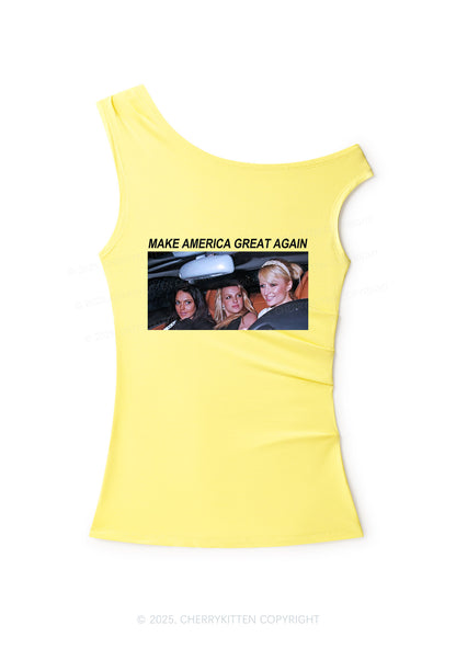 Make America Great Again Y2K Off Shoulder Tank Top Cherrykitten