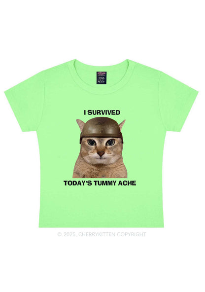 Surived Todays Tummy Ache Y2K Baby Tee Cherrykitten