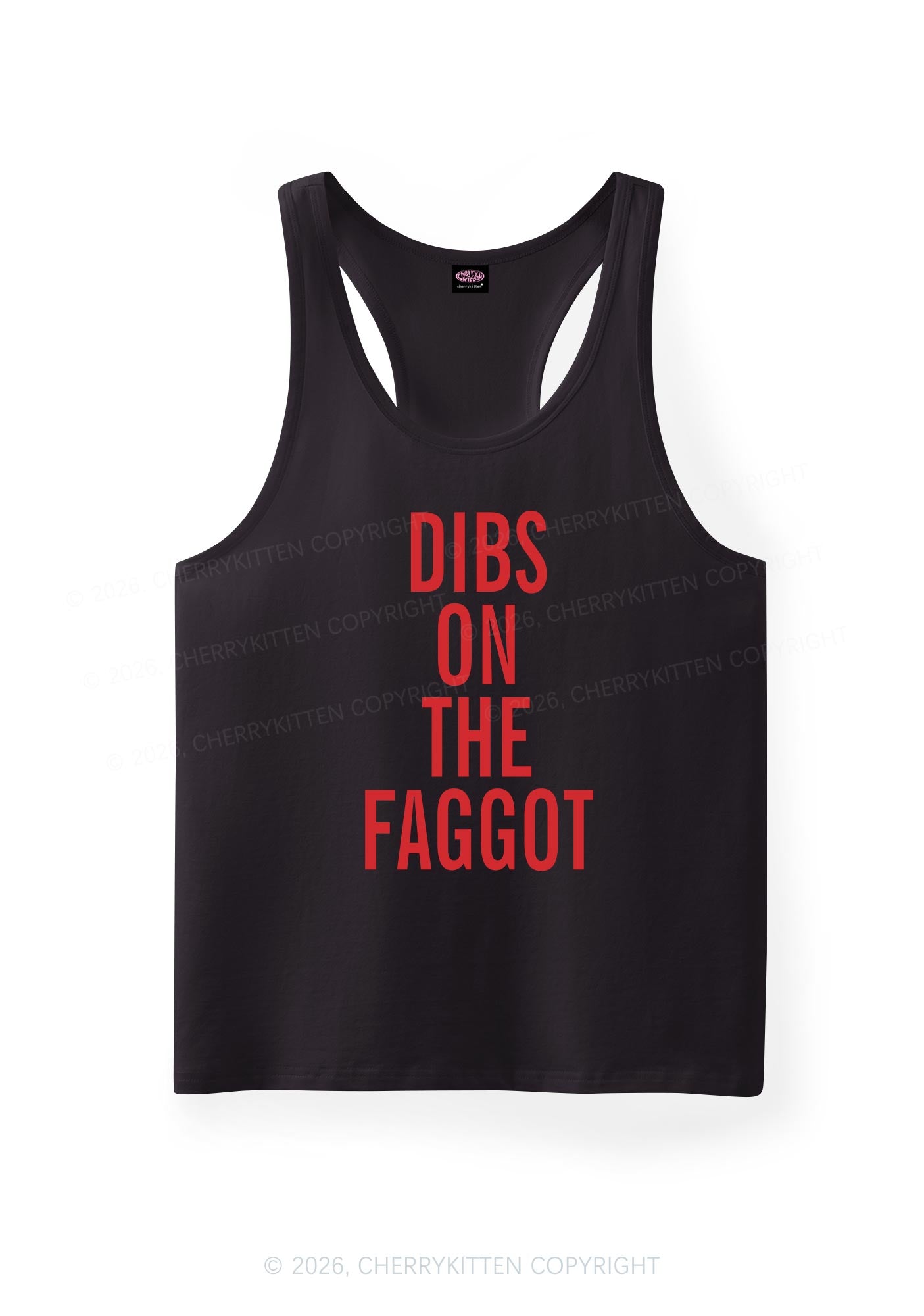 Dibs On The Faggot Pride Y2K Men Racerback Tank Top Cherrykitten