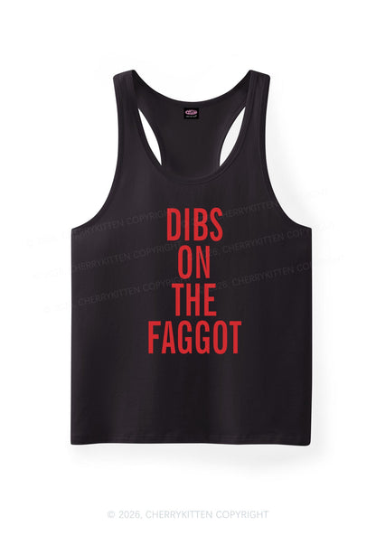 Dibs On The Faggot Pride Y2K Men Racerback Tank Top Cherrykitten