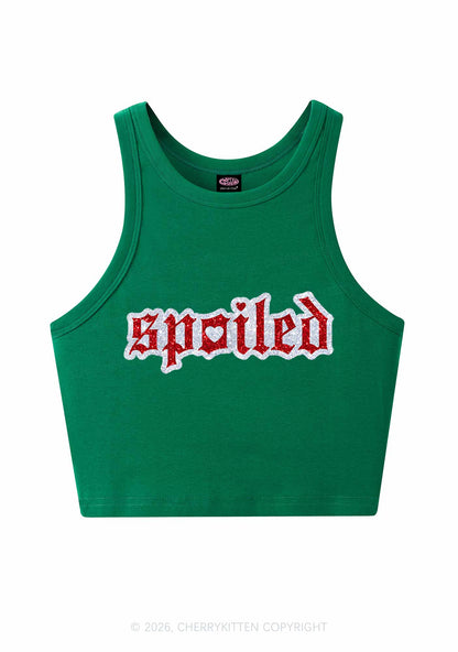 Glitter Stroke Spoiled Y2K Crop Tank Top Cherrykitten