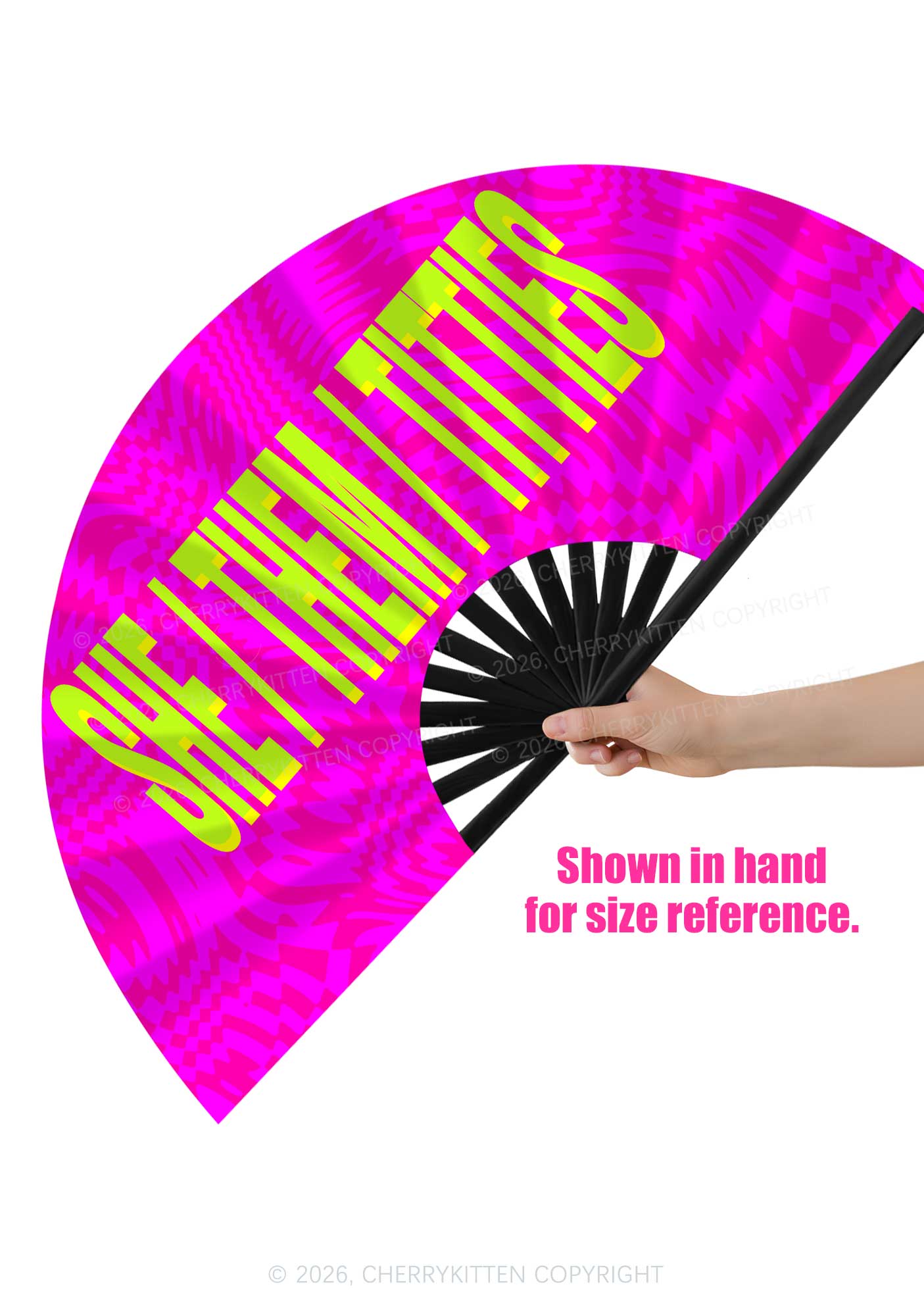 She Them Txtties Pride Y2K Rave Hand Fan Cherrykitten