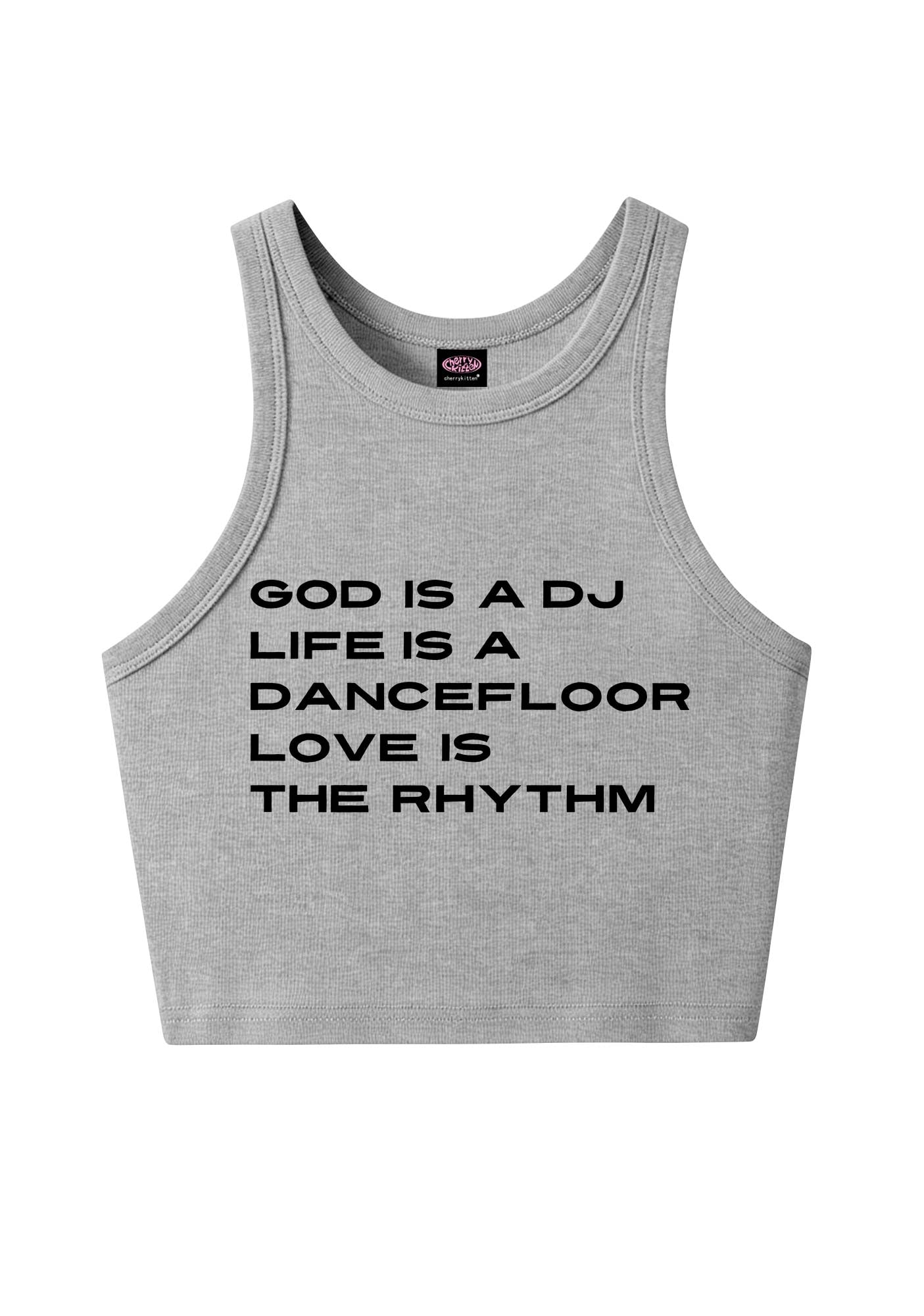 Love Is The Rhythm Y2K Crop Tank Top Cherrykitten