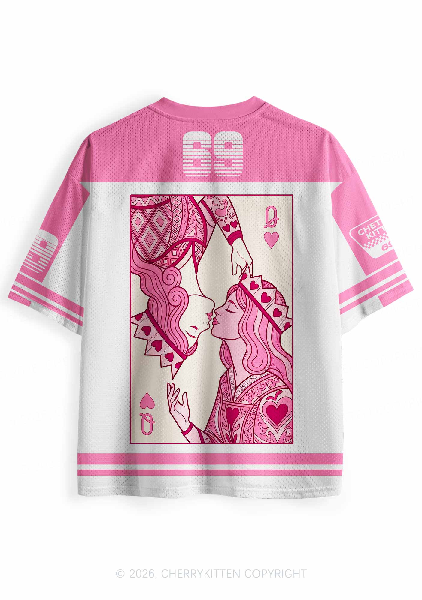 Two Pink Queens Kissing Pride Y2K Sport Jersey Shirts Cherrykitten