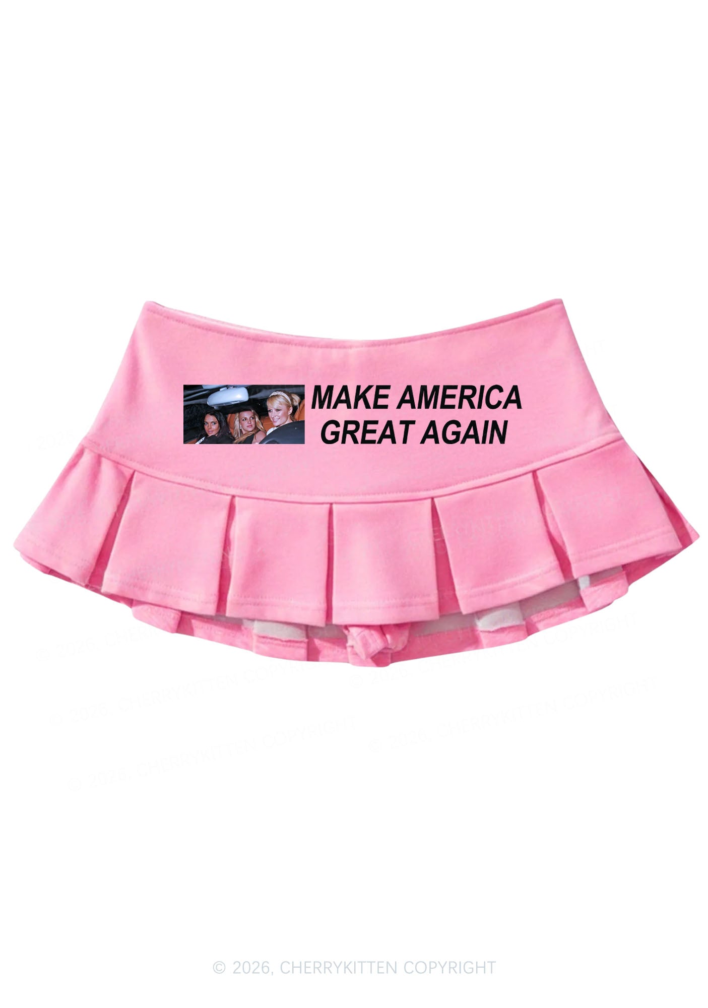 Make America Great Again Y2K Mini Pleated Skirts Cherrykitten