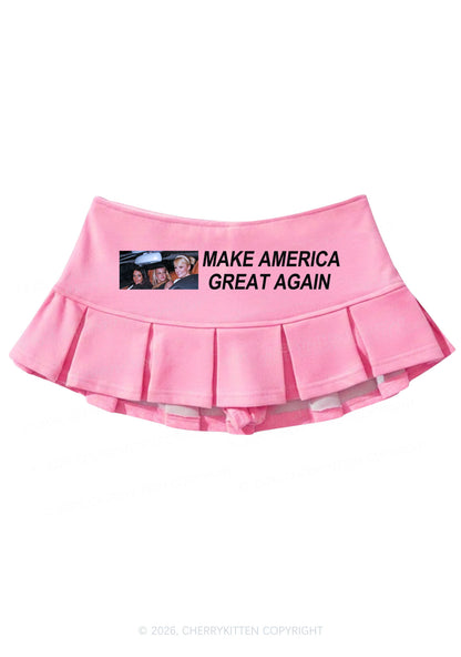 Make America Great Again Y2K Mini Pleated Skirts Cherrykitten