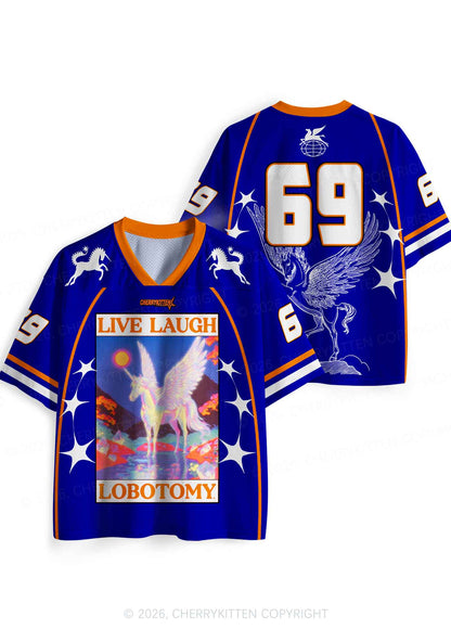 Dark Blue Live Laugh Lobotomy Y2K Sport Jersey Shirts Cherrykitten