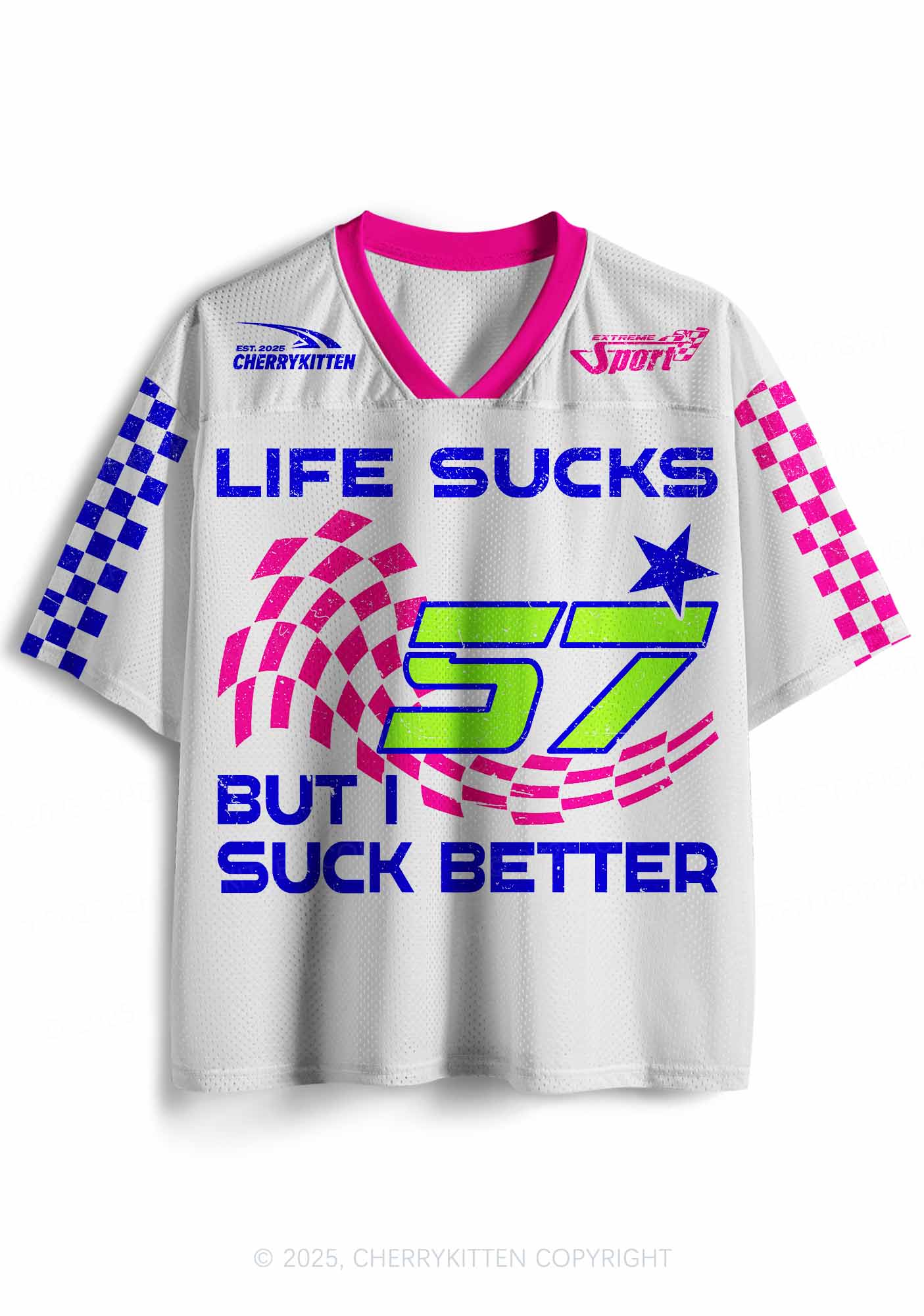 Custom Life Sucks Y2K Sport Jersey Shirts Cherrykitten