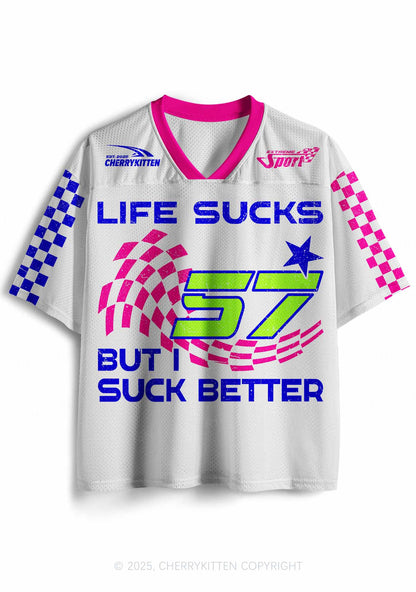 Custom Life Sucks Y2K Sport Jersey Shirts Cherrykitten