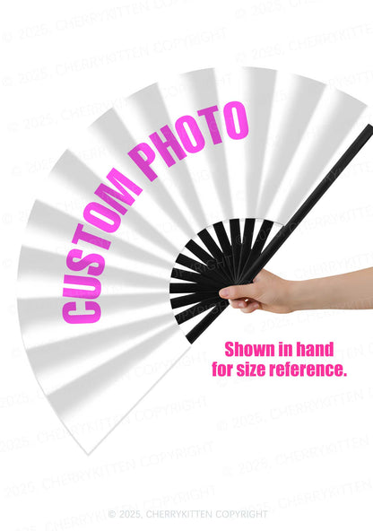 Custom Photo Y2K Rave Hand Fan Cherrykitten