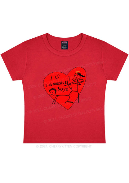 Girl Love S Boys Y2K Valentine's Day Baby Tee Cherrykitten