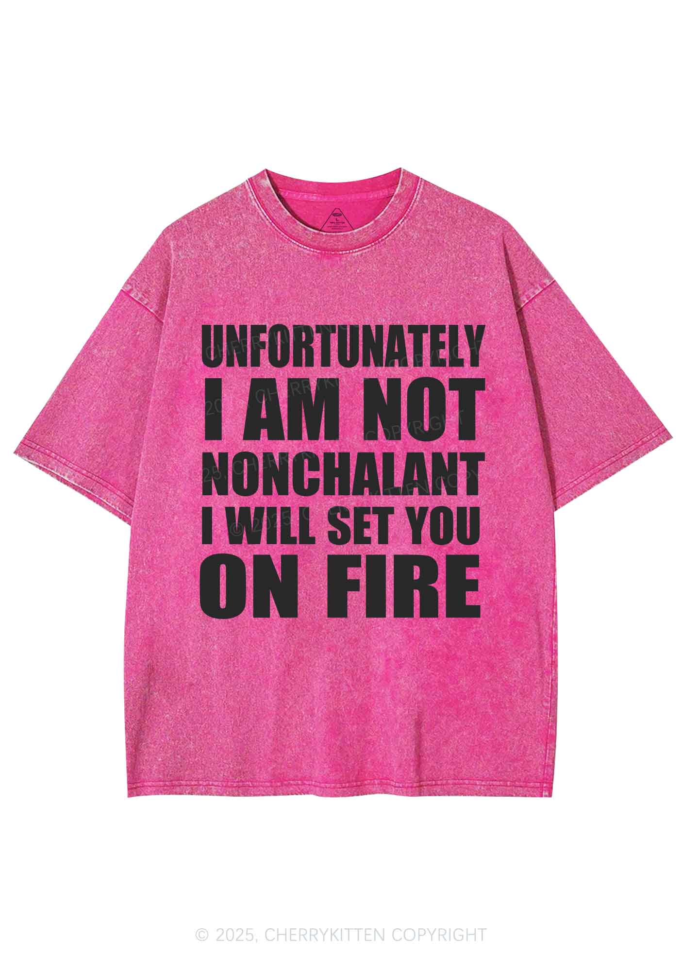 I Am Not On Fire Y2K Shirts Washed Tee Cherrykitten