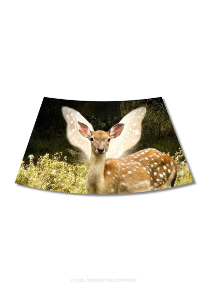 Forest Deer Y2K Print Mini Skirt Cherrykitten