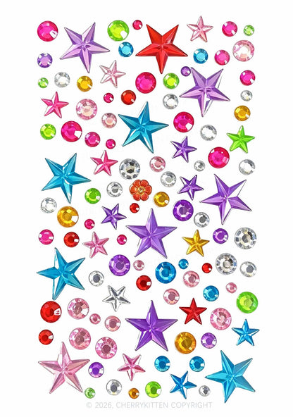 1pc Self Adhesive Rhinestones Y2K Face Sticker Cherrykitten